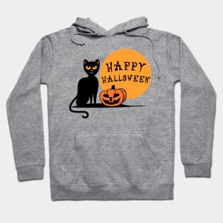 Black Cat Halloween Pumpkin Hoodie